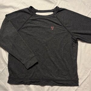 Victoria's Secret Charcoal Long Sleeve Lounge Top Keyhole Scoop Back Sz L